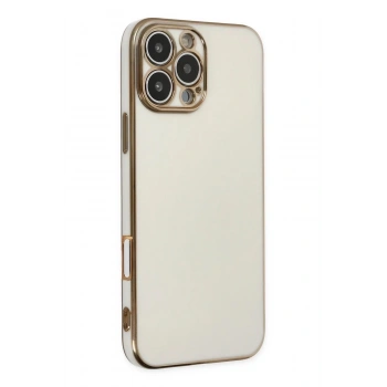 Mey İthalat®  iPhone 16 Pro Max Kılıf Volet Silikon - Beyaz