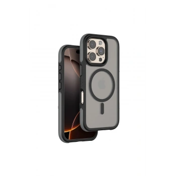 Mey İthalat®  iPhone 16 Pro Max Orbit Magsafe Kapak - Siyah