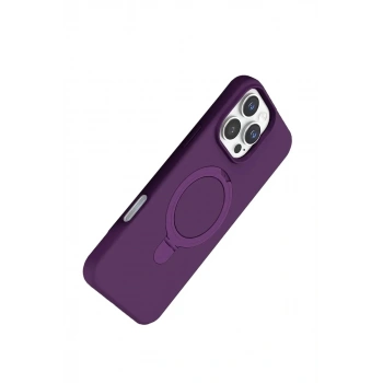 Mey İthalat®   iPhone 16 Pro Max Regal Magsafe Standlı Kapak - Derin Mor