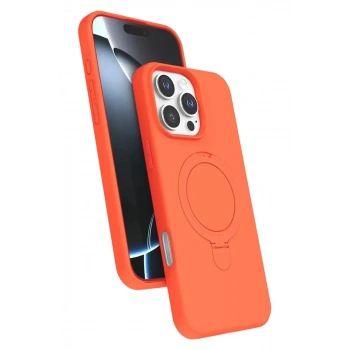 Mey İthalat®   iPhone 16 Pro Max Regal Magsafe Standlı Kapak - Turuncu