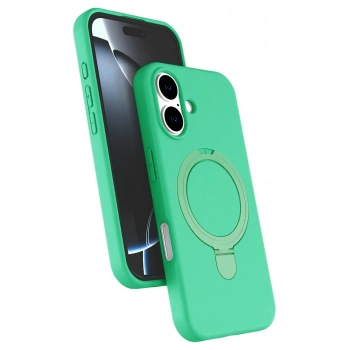 Mey İthalat®   iPhone 16 Regal Magsafe Standlı Kapak - Yeşil