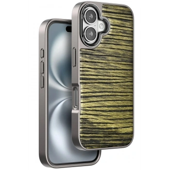 Mey İthalat®  iPhone 16 Wave Kapak - Koyu Kahve