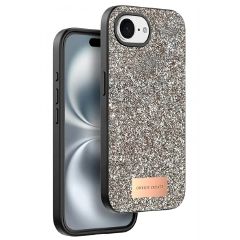 Mey İthalat®   iPhone 16E Bright Simli Kapak - Gold