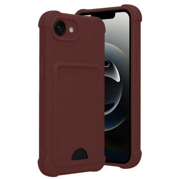 Mey İthalat®   iPhone 16E Kelvin Kartvizitli Silikon - Bordo