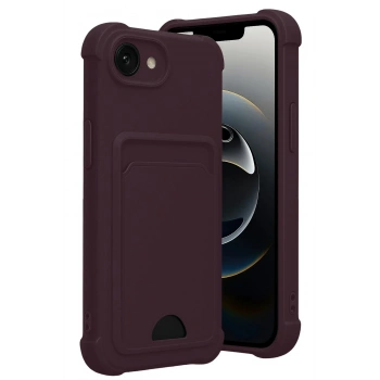 Mey İthalat®   iPhone 16E Kelvin Kartvizitli Silikon - Derin Mor