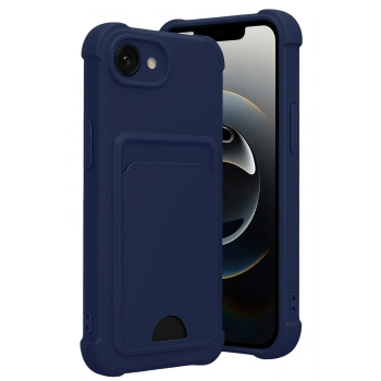 Mey İthalat®   iPhone 16E Kelvin Kartvizitli Silikon - Lacivert