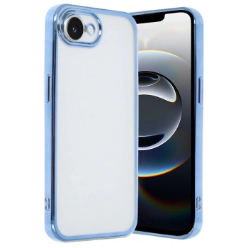 Mey İthalat®  iPhone 16E Kılıf  Lensli Silikon - Açık Mavi