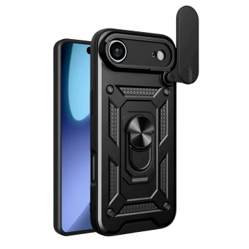 Mey İthalat®   iPhone 17 Air Pars Lens Yüzüklü Silikon - Siyah