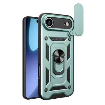 Mey İthalat®   iPhone 17 Air Pars Lens Yüzüklü Silikon - Yeşil