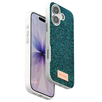 Mey İthalat®   iPhone 17 Bright Simli Kapak - Koyu Yeşil