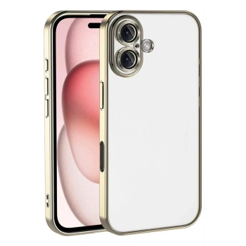Mey İthalat®   iPhone 17  Lensli Silikon - Gold