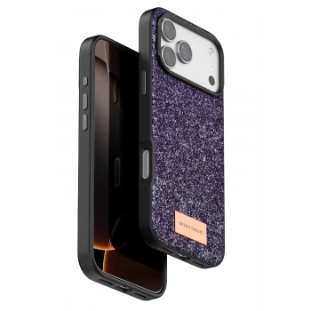 Mey İthalat®   iPhone 17 Pro Bright Simli Kapak - Derin Mor