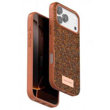 Mey İthalat®   iPhone 17 Pro Bright Simli Kapak - Turuncu