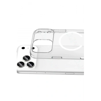 Mey İthalat®   iPhone 17 Pro Combo Sert Şeffaf Magsafe Kapak - Şeffaf