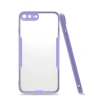 Mey İthalat®  iPhone 7 Plus Kılıf Platin Silikon - Lila