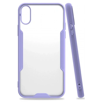 Mey İthalat®  iPhone X Kılıf Platin Silikon - Lila