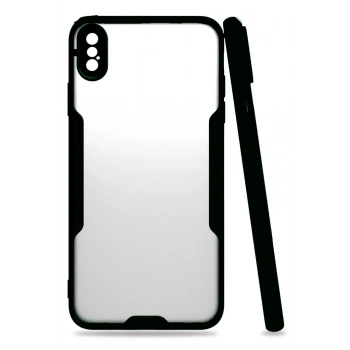 Mey İthalat®  iPhone XS Max Kılıf Platin Silikon - Siyah