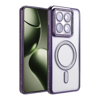 Mey İthalat®   Mi 14T Pro Joke Simli Magneticsafe Kılıf - Derin Mor
