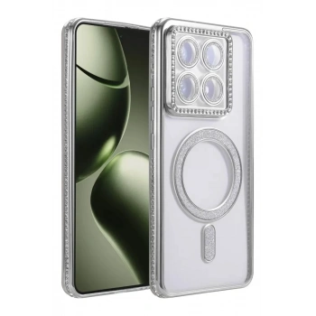 Mey İthalat®   Mi 14T Pro Joke Simli Magneticsafe Kılıf - Gümüş
