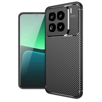 Mey İthalat®   Mi 15 Pro Kılıf Auto Focus Karbon Kapak - Siyah