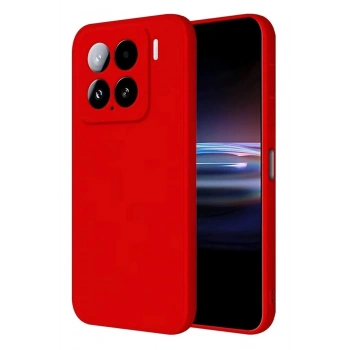Mey İthalat®   Mi 15 Pro Kılıf Nano içi Kadife Silikon - Kırmızı