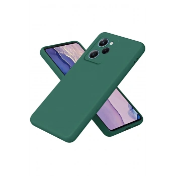 Mey İthalat®   Poco X5 Pro 5G Nano içi Kadife Silikon - Koyu Yeşil
