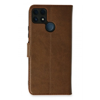 Mey İthalat®  Realme C25 Kılıf Trend S Plus Kapaklı Kılıf - Taba
