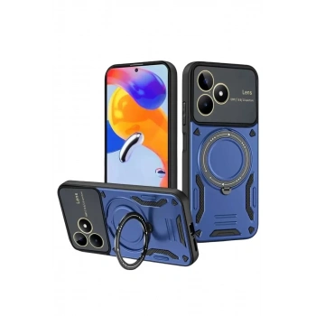 Mey İthalat®  Realme C53 Kılıf Joy Lens Standlı Kapak - Lacivert