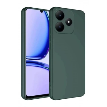 Mey İthalat®  Realme C61 Kılıf First Silikon - Koyu Yeşil