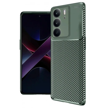Mey İthalat®  Realme C75 4G Auto Focus Karbon Kapak - Koyu Yeşil