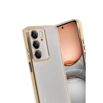 Mey İthalat®  Realme C75 4G Kılıf  Lensli Silikon - Gold