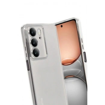 Mey İthalat®  Realme C75 4G Kılıf  Lensli Silikon - Gümüş