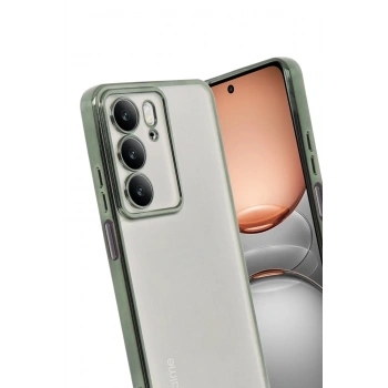 Mey İthalat®  Realme C75 4G Kılıf  Lensli Silikon - Yeşil