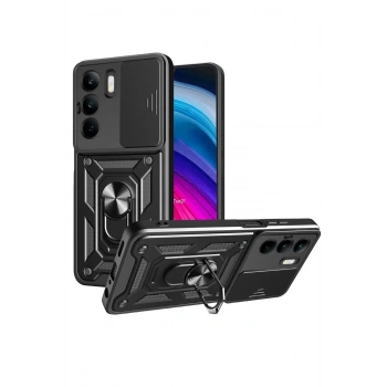Mey İthalat®  Realme C75 4G Kılıf Pars Lens Yüzüklü Silikon - Siyah