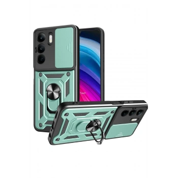 Mey İthalat®  Realme C75 4G Kılıf Pars Lens Yüzüklü Silikon - Yeşil