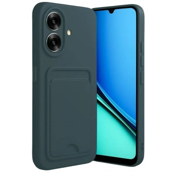 Mey İthalat®  Realme Note 60 Kelvin Kartvizitli Silikon - Koyu Yeşil