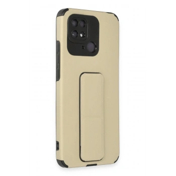 Mey İthalat®   Redmi 10C Kılıf Mega Standlı Silikon - Gold