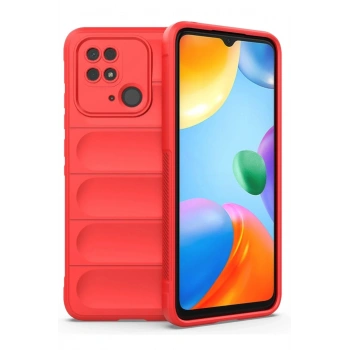 Mey İthalat®   Redmi 10C Kılıf Optimum Silikon - Kırmızı