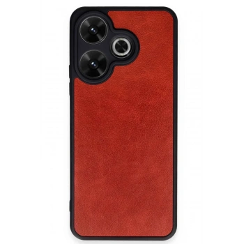 Mey İthalat®   Redmi 13 4G Kılıf Aras Deri Kapak - Kırmızı