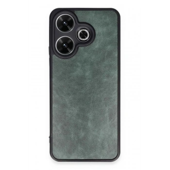 Mey İthalat®   Redmi 13 4G Kılıf Aras Deri Kapak - Koyu Yeşil