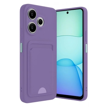 Mey İthalat®   Redmi 13 4G Kılıf Kelvin Kartvizitli Silikon - Lila
