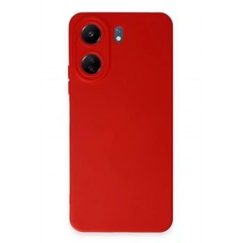 Mey İthalat®   Redmi 13C Kılıf Nano içi Kadife Silikon - Kırmızı