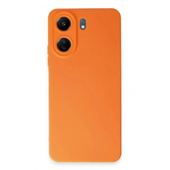 Mey İthalat®   Redmi 13C Kılıf Nano içi Kadife Silikon - Turuncu