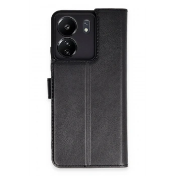 Mey İthalat®   Redmi 13C Kılıf Trend S Plus Kapaklı Kılıf - Siyah