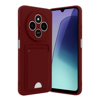 Mey İthalat®   Redmi 14C Kelvin Kartvizitli Silikon - Bordo