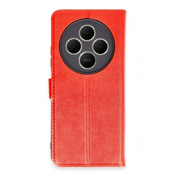 Mey İthalat®   Redmi 14C Kılıf Trend S Plus Kapaklı Kılıf - Kırmızı