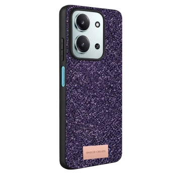 Mey İthalat®   Redmi 15C 4G Bright Simli Kapak - Derin Mor