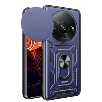 Mey İthalat®   Redmi A3 4G Kılıf Pars Lens Yüzüklü Silikon - Lacivert