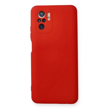 Mey İthalat®   Redmi Note 10 Kılıf Nano içi Kadife Silikon - Kırmızı