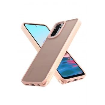Mey İthalat®   Redmi Note 10 Pro Kılıf Elegant Kapak - Pudra